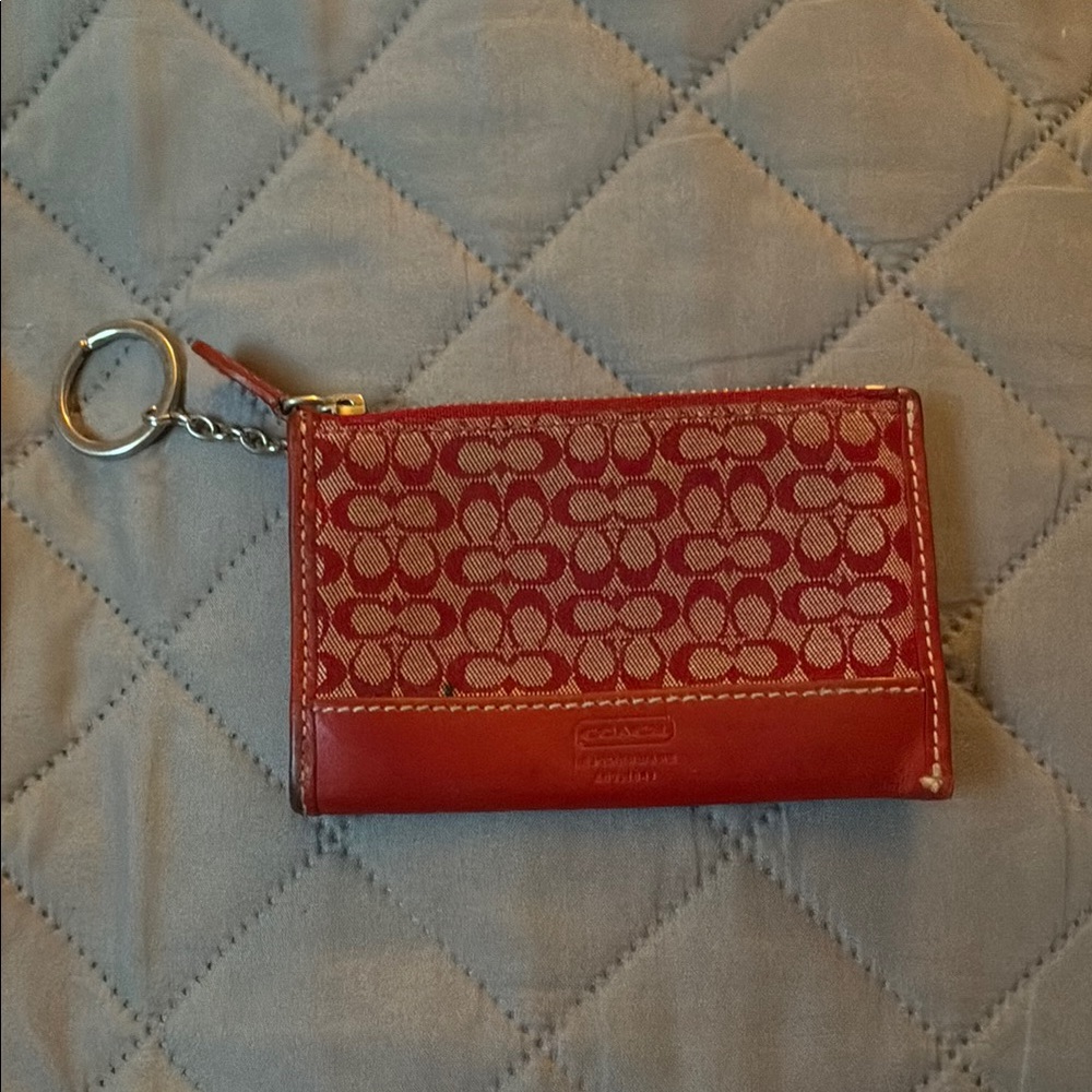 Vintage COACH Signature Red Mini Coin Purse